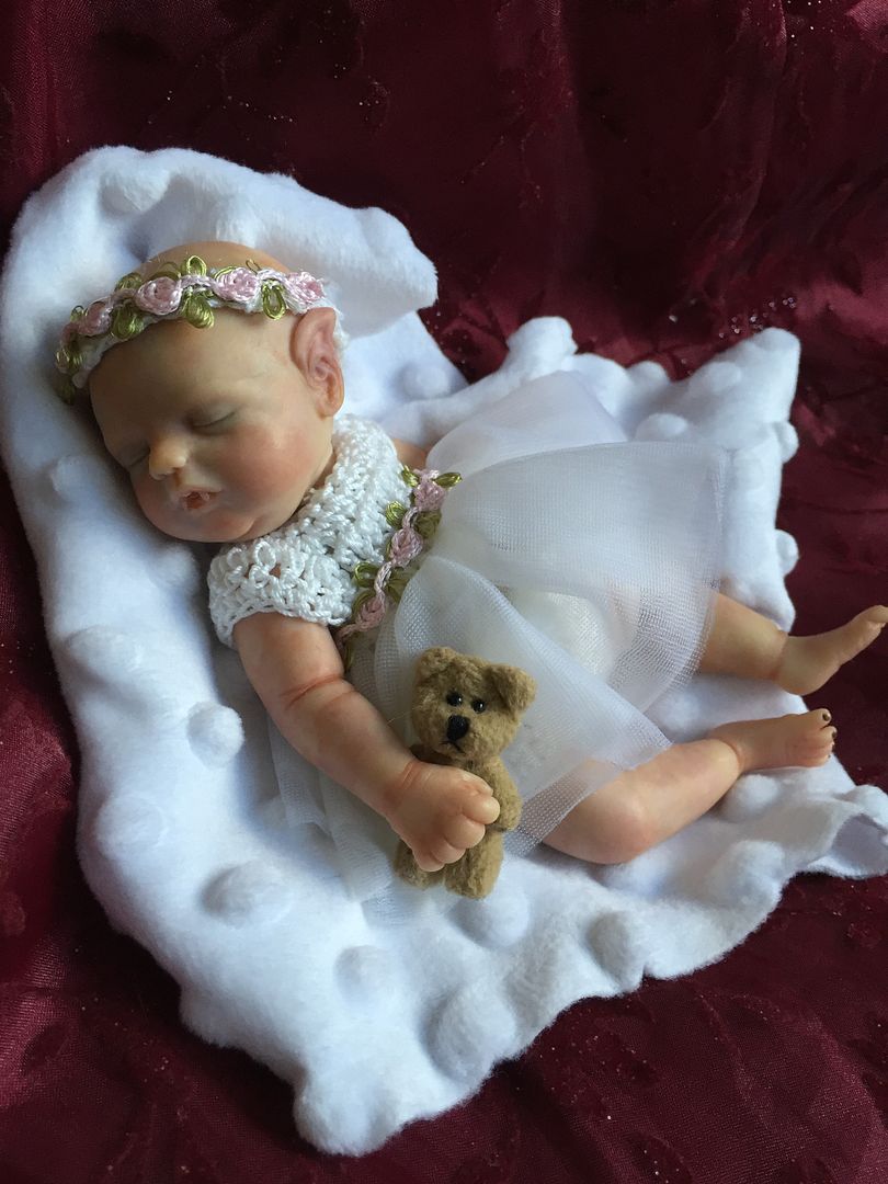 OOAK Prosculpt Polymer Clay Mini Newborn Baby Girl Vampire Fantasy Art